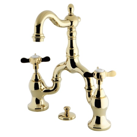 Kingston Brass KS7972BEX Bridge Bathroom Faucet with Brass Pop-Up, Polished Brass KS7972BEX